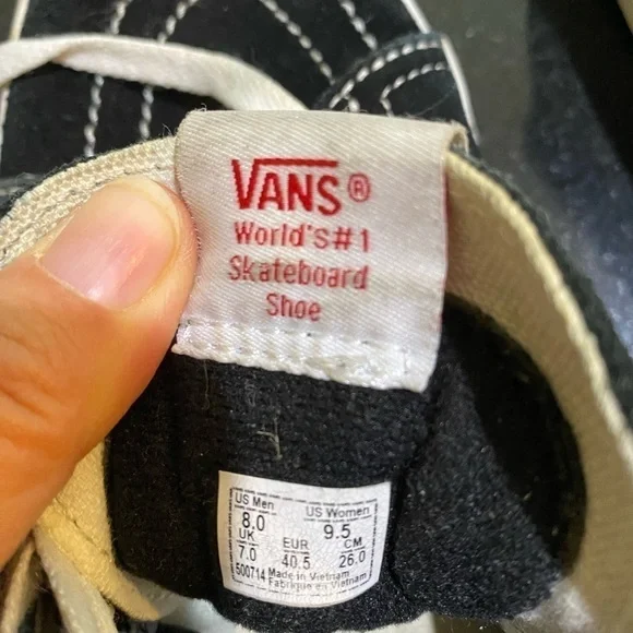 VANS Black HIGH-TOP SKATE SHOES size 9.5 W - Picture 7 of 7